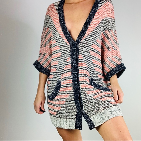 Anthropologie Sweaters - MOTH Aztec Print Cotton Oversized Cardigan Sweater